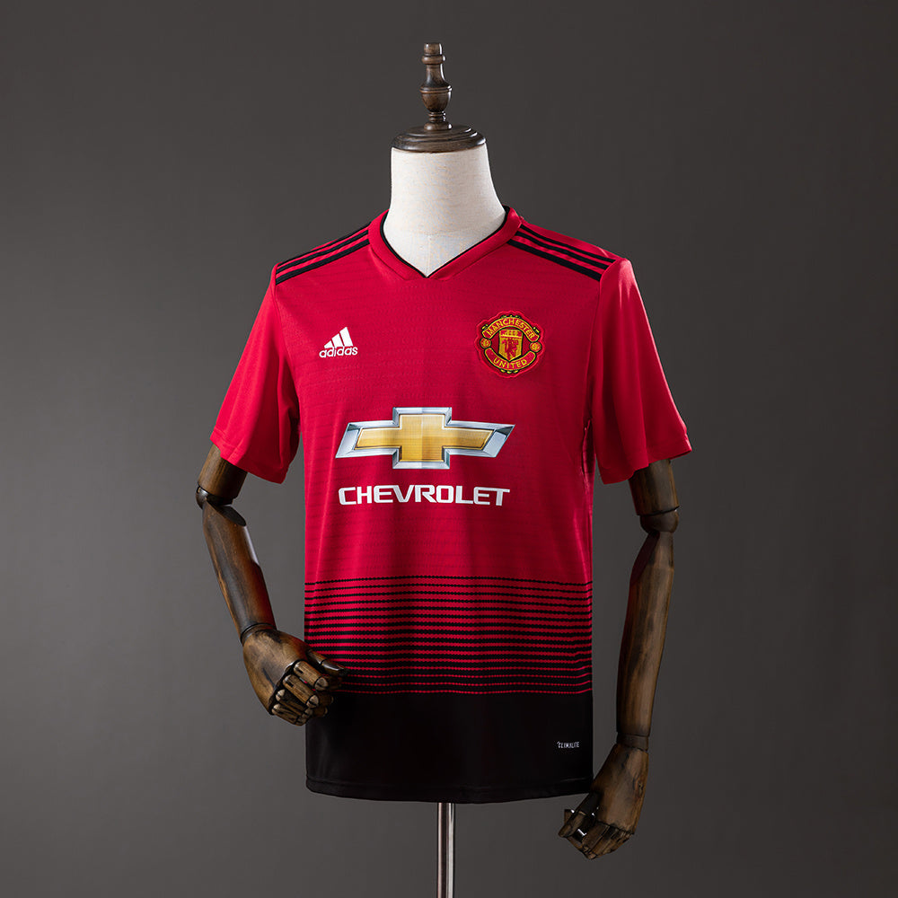 Camiseta retro Manchester United 2018/19 primera equipación roja Rashford Pogba Lukaku – Cortita y al Pie