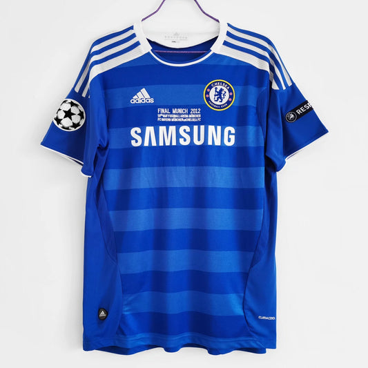 Camiseta retro Chelsea 2011/12 primera equipación azul Champions Munich Drogba – Cortita y al Pie