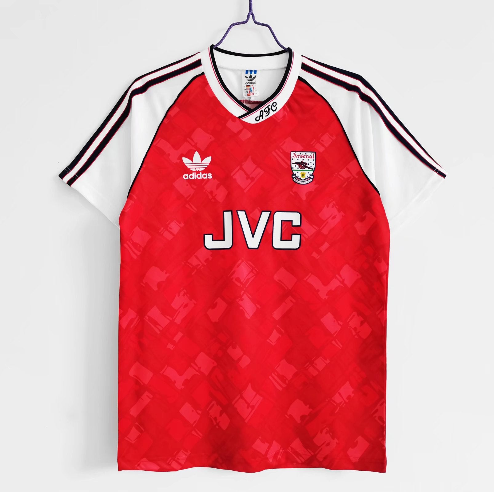 Camiseta retro Arsenal 1990/91 primera equipación roja Highbury título Primera División – Cortita y al Pie