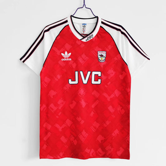 Camiseta retro Arsenal 1990/91 primera equipación roja Highbury título Primera División – Cortita y al Pie