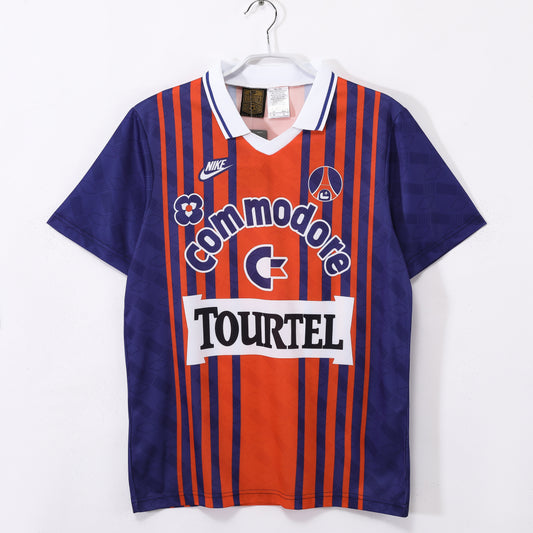Camiseta retro PSG 1993/94 primera equipación azul roja Weah Ginola Parc des Princes – Cortita y al Pie