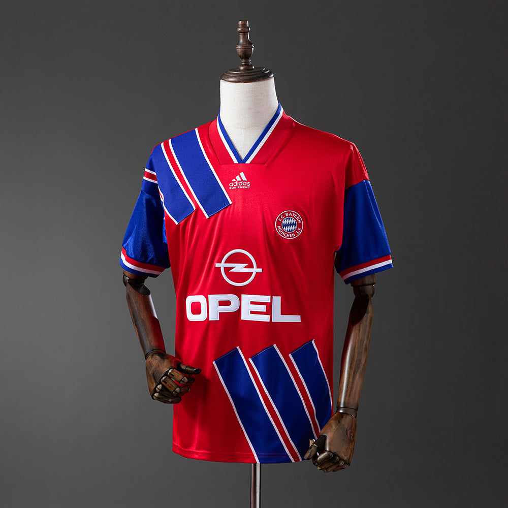 Camiseta retro Bayern Múnich 1993/94 primera equipación roja Matthäus Klinsmann Bundesliga – Cortita y al Pie