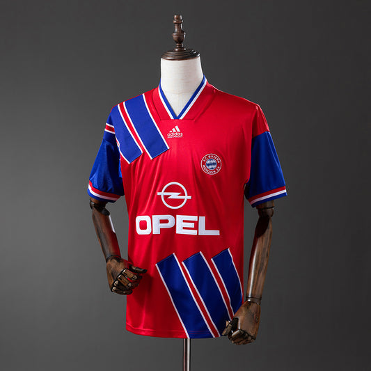 Camiseta retro Bayern Múnich 1993/94 primera equipación roja Matthäus Klinsmann Bundesliga – Cortita y al Pie