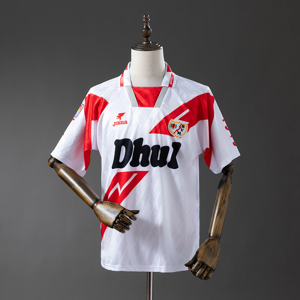 Camiseta retro Rayo Vallecano 1994/95 primera equipación franja rojiblanca LaLiga – Cortita y al Pie