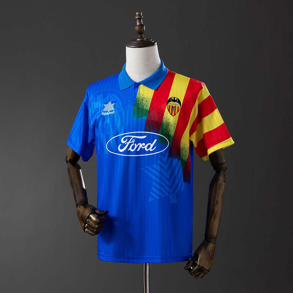 Camiseta retro Valencia CF 1995/96 segunda equipación naranja LaLiga – Cortita y al Pie