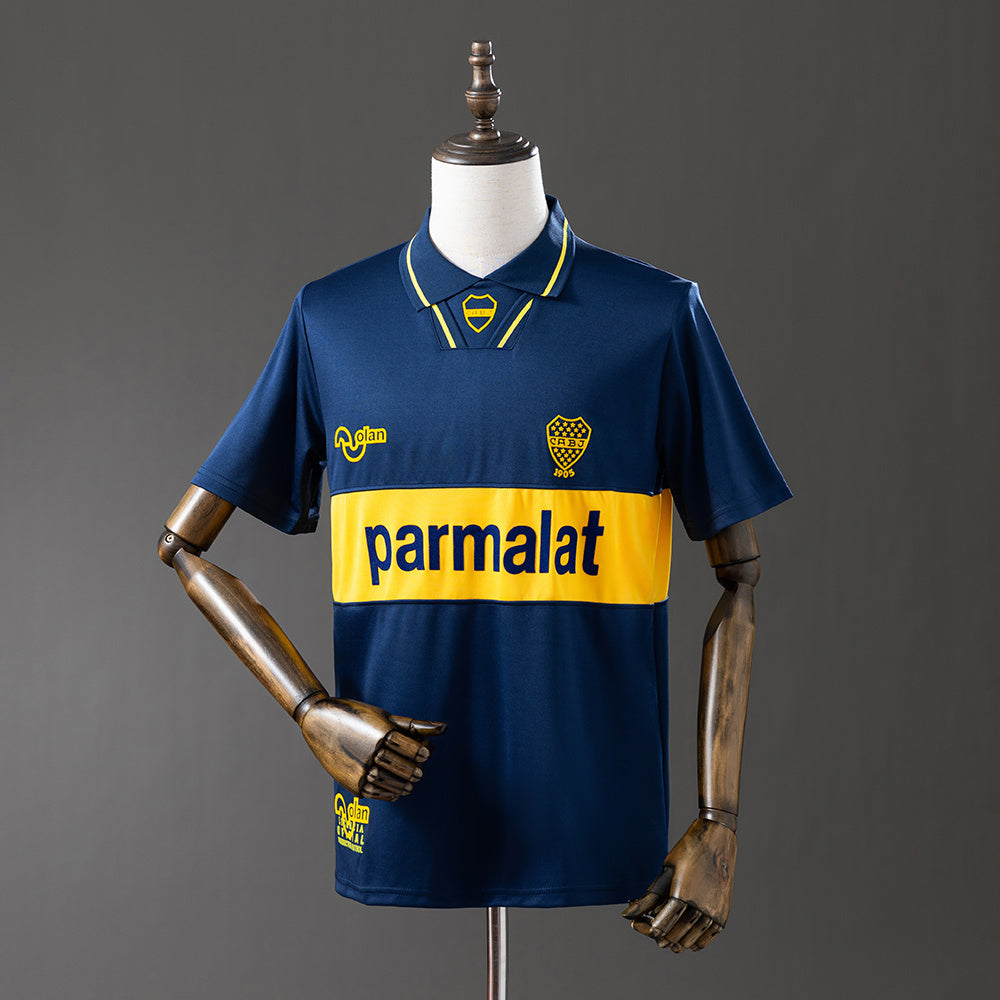 Camiseta retro Boca Juniors 1995/96 primera equipación azul amarilla Caniggia Verón – Cortita y al Pie