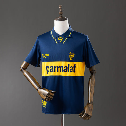 Camiseta retro Boca Juniors 1995/96 primera equipación azul amarilla Caniggia Verón – Cortita y al Pie