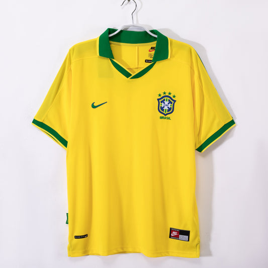 Camiseta retro Brasil 1996 primera equipación amarilla canarinha clásica – Cortita y al Pie