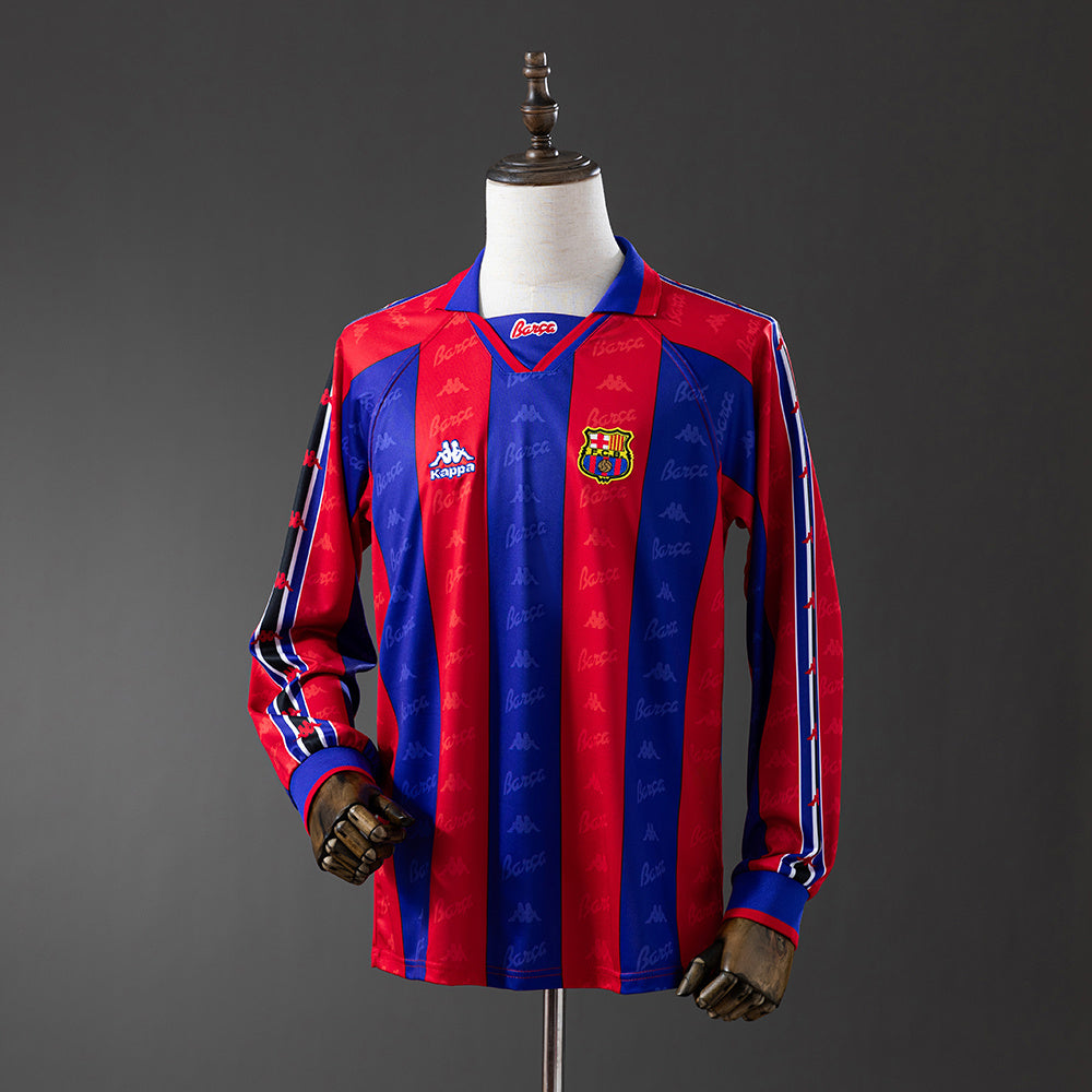 Camiseta retro FC Barcelona 1995/96 primera equipación manga larga blaugrana Ronaldo – Cortita y al Pie