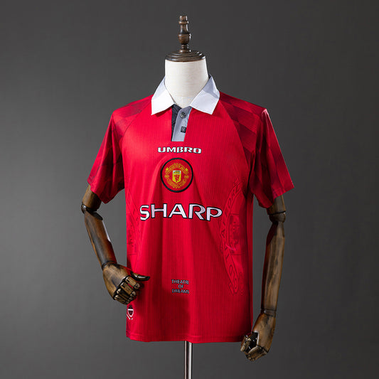 Camiseta retro Manchester United 1996/97 primera equipación roja Cantona Beckham Premier – Cortita y al Pie
