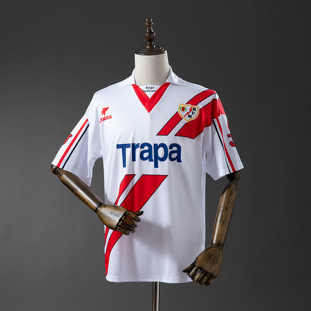Camiseta retro Rayo Vallecano 1997/98 primera equipación rojiblanca LaLiga – Cortita y al Pie