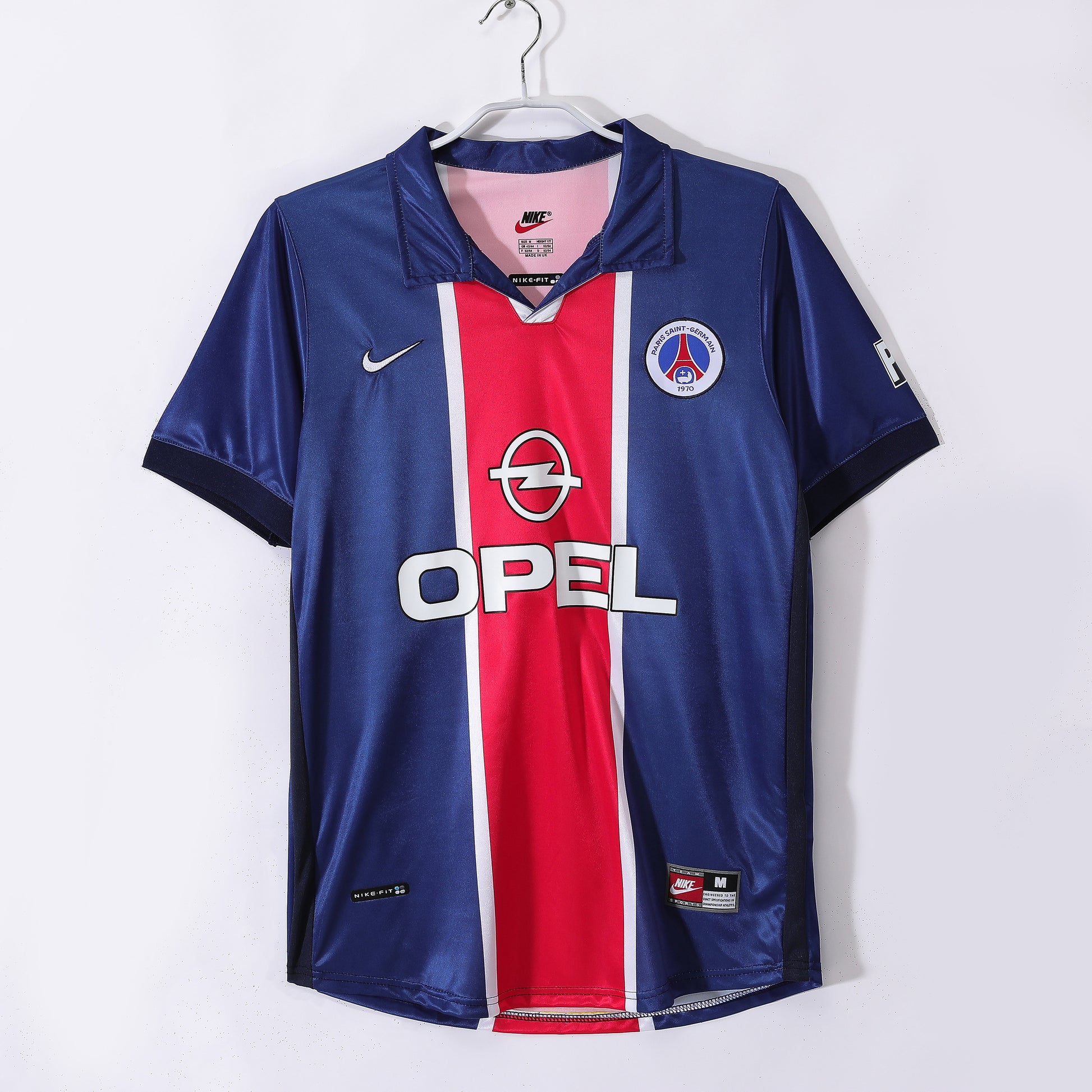 Camiseta retro PSG 1998/99 primera equipación azul roja Ginola Anelka Ronaldinho – Cortita y al Pie