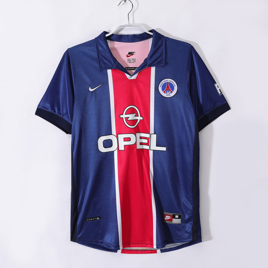 Camiseta retro PSG 1998/99 primera equipación azul roja Ginola Anelka Ronaldinho – Cortita y al Pie