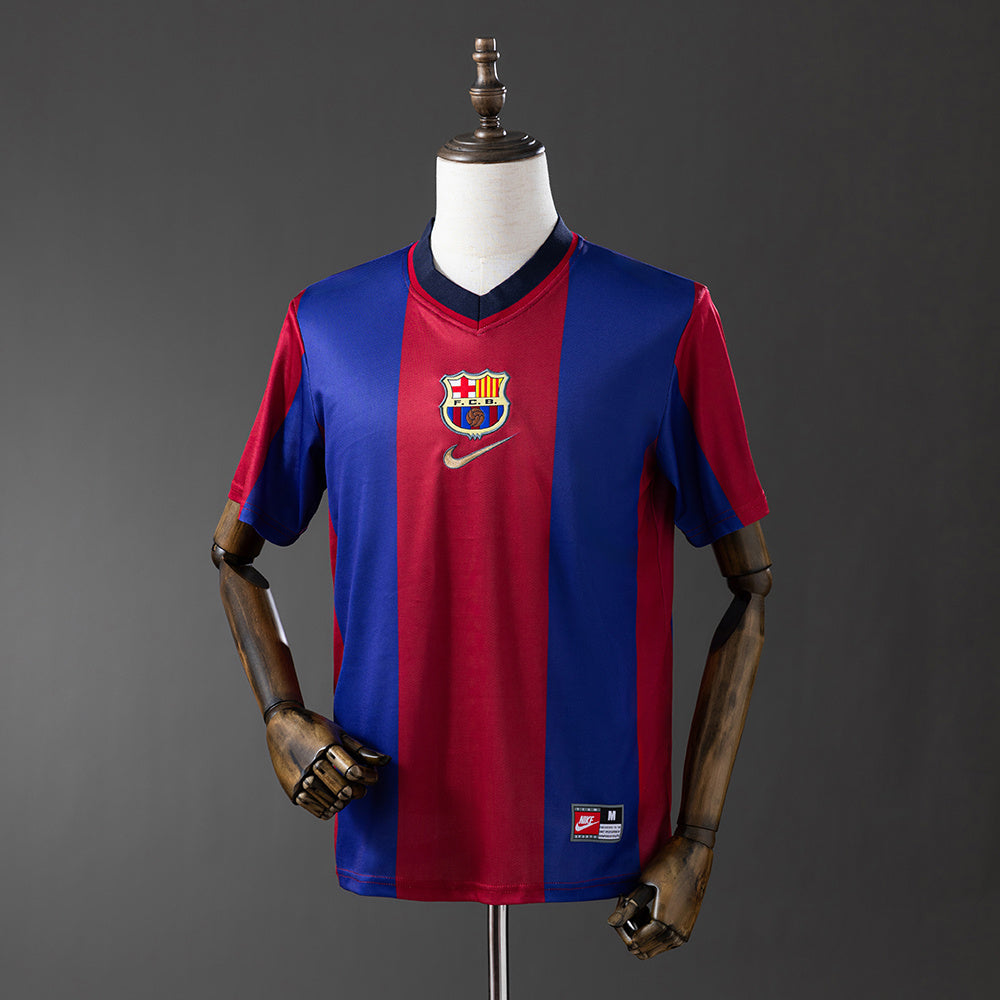 Camiseta retro FC Barcelona 1998/99 primera equipación blaugrana Rivaldo Luis Enrique LaLiga – Cortita y al Pie