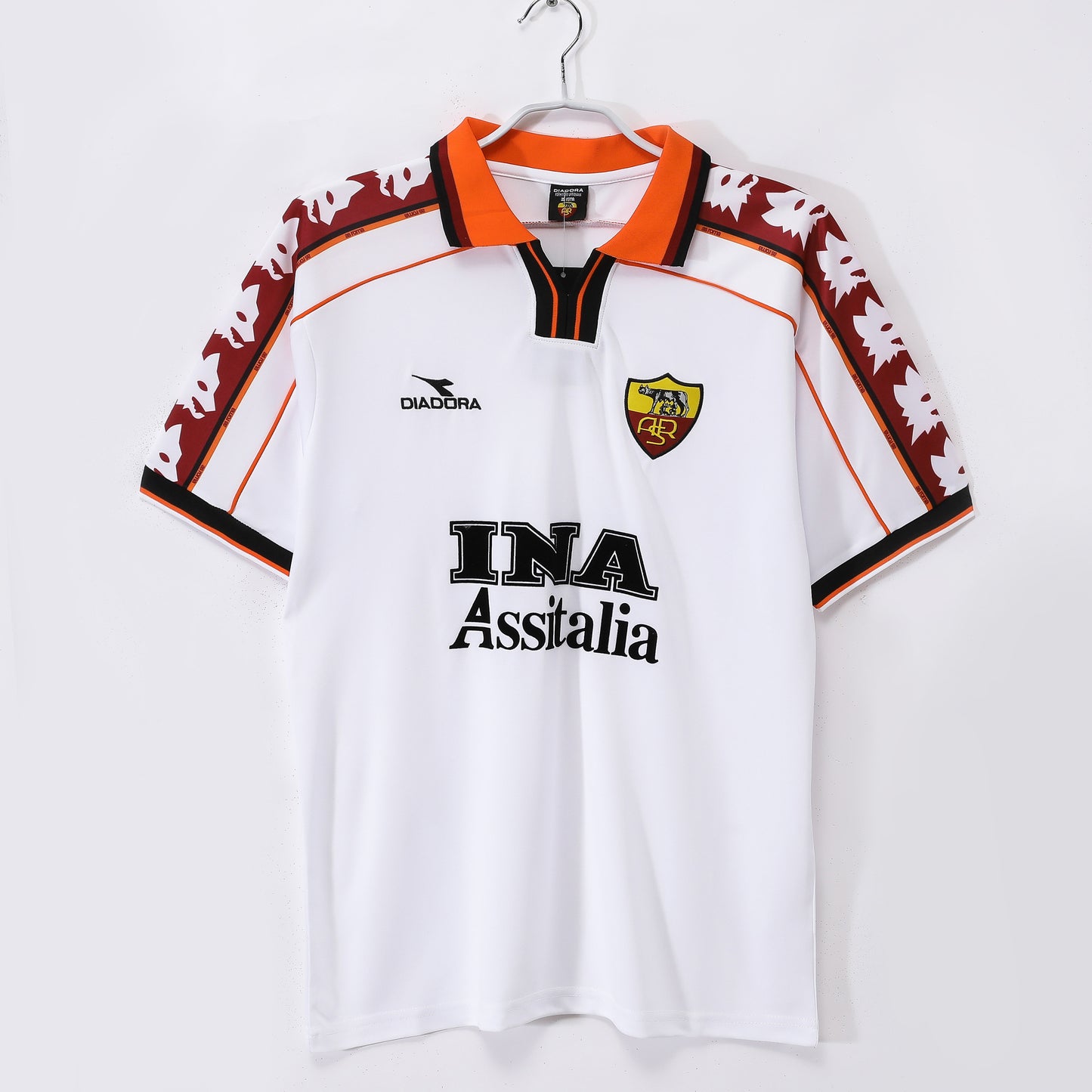 Camiseta retro Roma 1998/99 segunda equipación blanca Totti Olimpico Roma – Cortita y al Pie