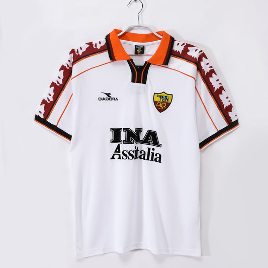 Camiseta retro Roma 1998/99 segunda equipación blanca Totti Olimpico Roma – Cortita y al Pie