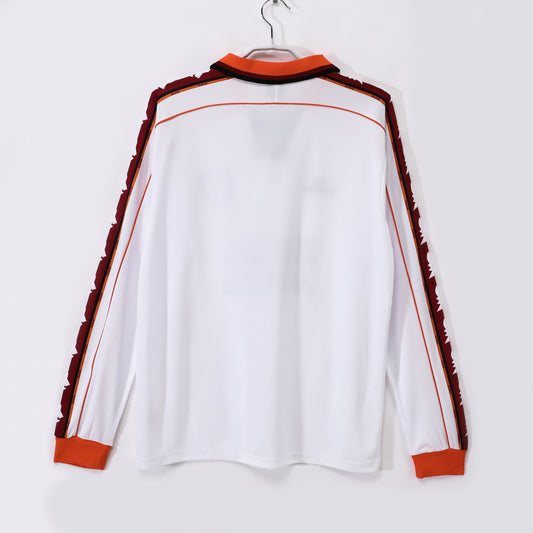 Camiseta retro Roma 1998/99 segunda equipación manga larga detalle escudo – Cortita y al Pie