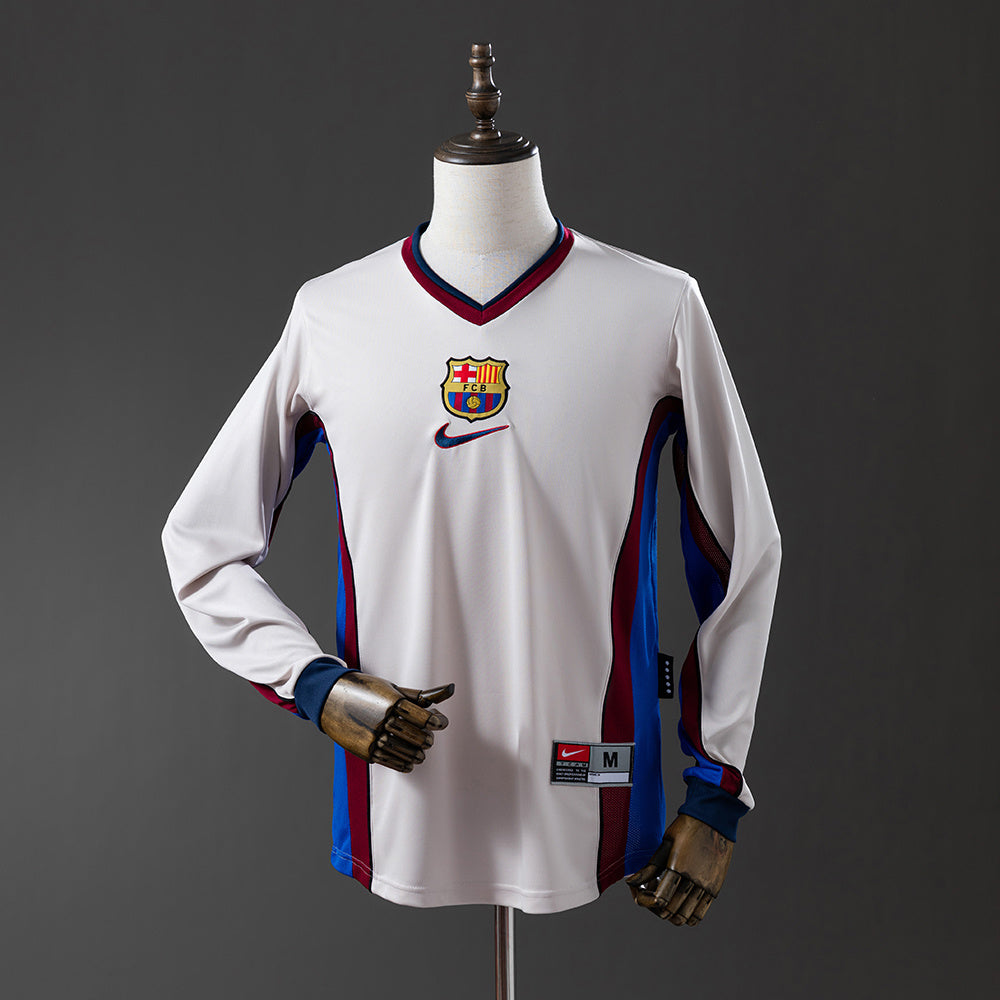 Camiseta retro FC Barcelona 1998/99 segunda equipación manga larga Rivaldo – Cortita y al Pie