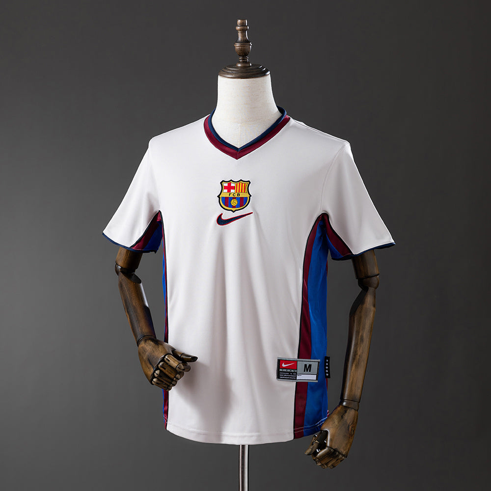 Camiseta retro FC Barcelona 1998/99 segunda equipación amarilla Rivaldo LaLiga – Cortita y al Pie