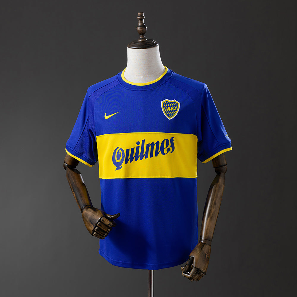Camiseta retro Boca Juniors 1999/00 primera equipación azul amarilla Riquelme Libertadores – Cortita y al Pie