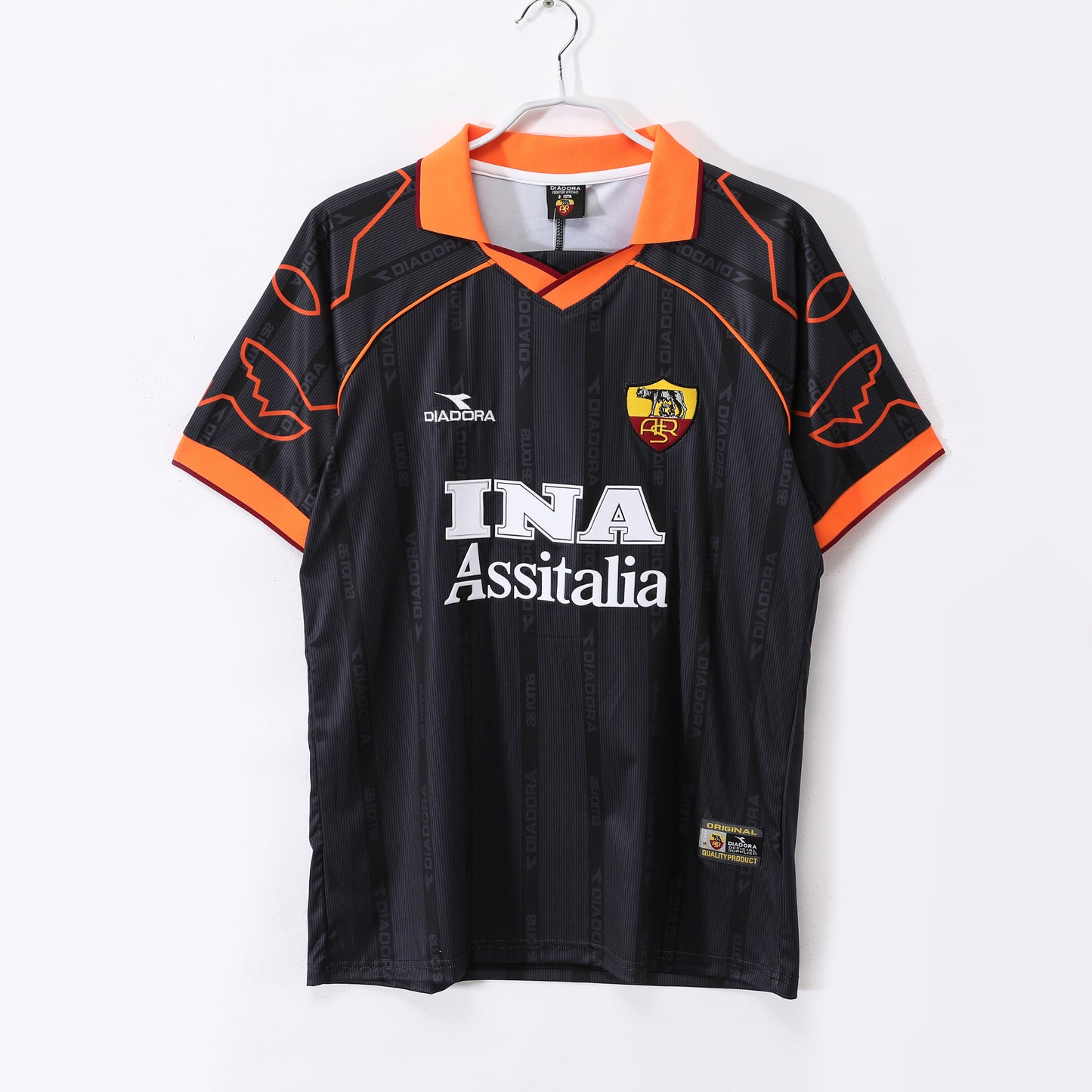 Camiseta retro Roma 1999/00 segunda equipación amarilla Totti Scudetto – Cortita y al Pie