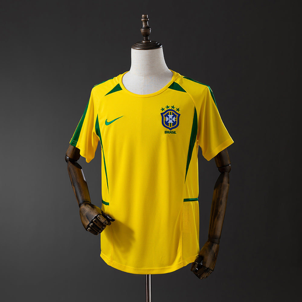 Camiseta retro Brasil 2002 primera equipación pentacampeón Mundial Corea Japón – Cortita y al Pie