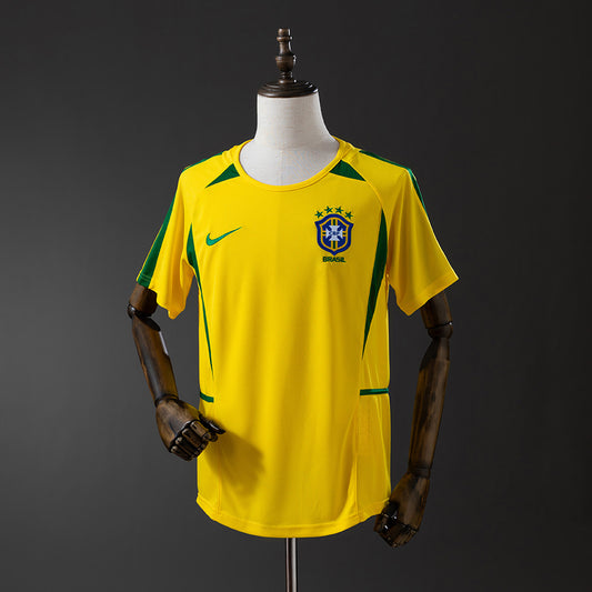 Camiseta retro Brasil 2002 primera equipación pentacampeón Mundial Corea Japón – Cortita y al Pie
