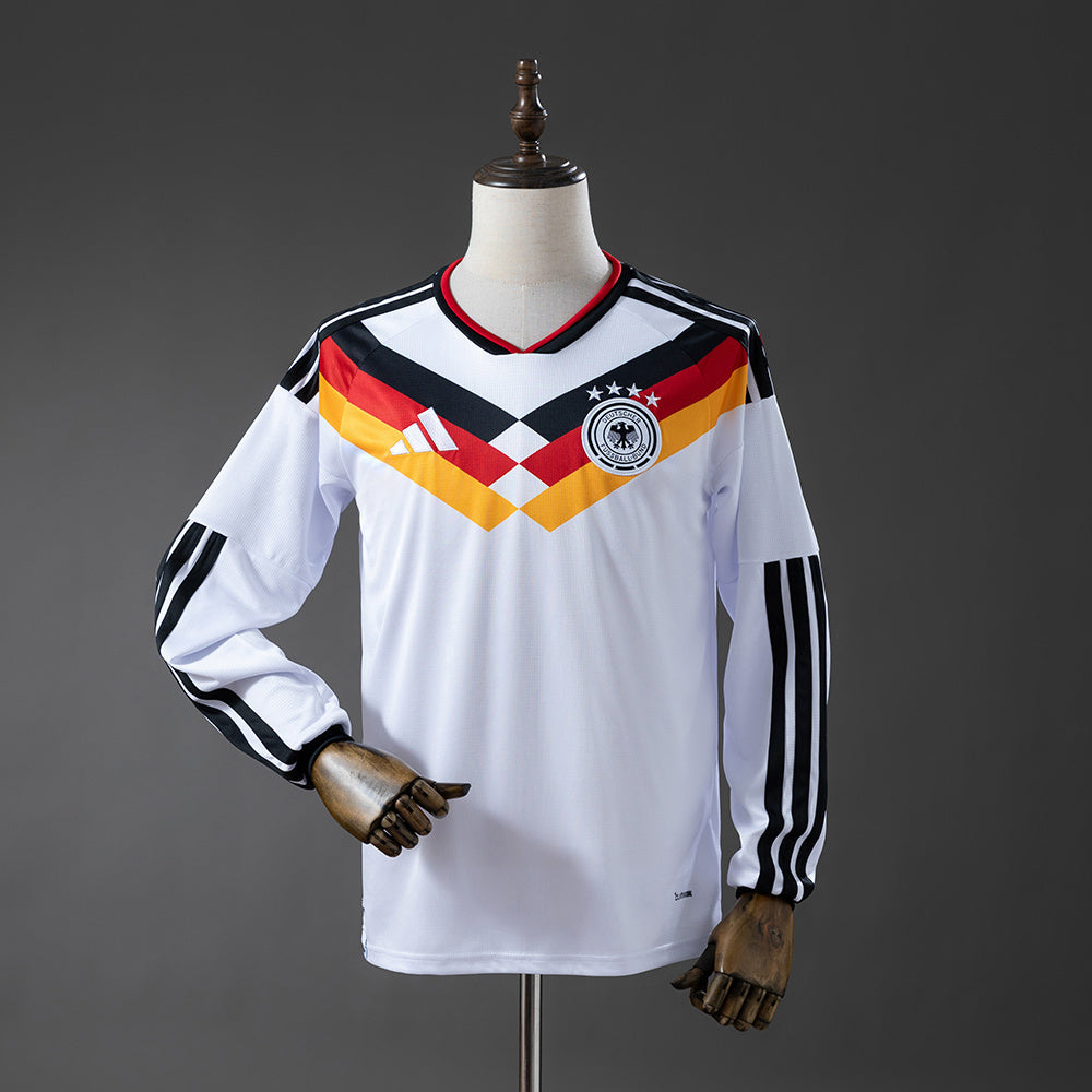 Camiseta Alemania Mundial 2026 primera equipación versión fan manga larga blanca – Cortita y al Pie