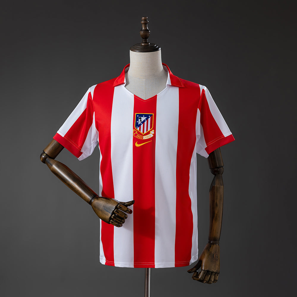 Camiseta retro Atlético de Madrid 2003/04 primera equipación rojiblanca Fernando Torres LaLiga – Cortita y al Pie
