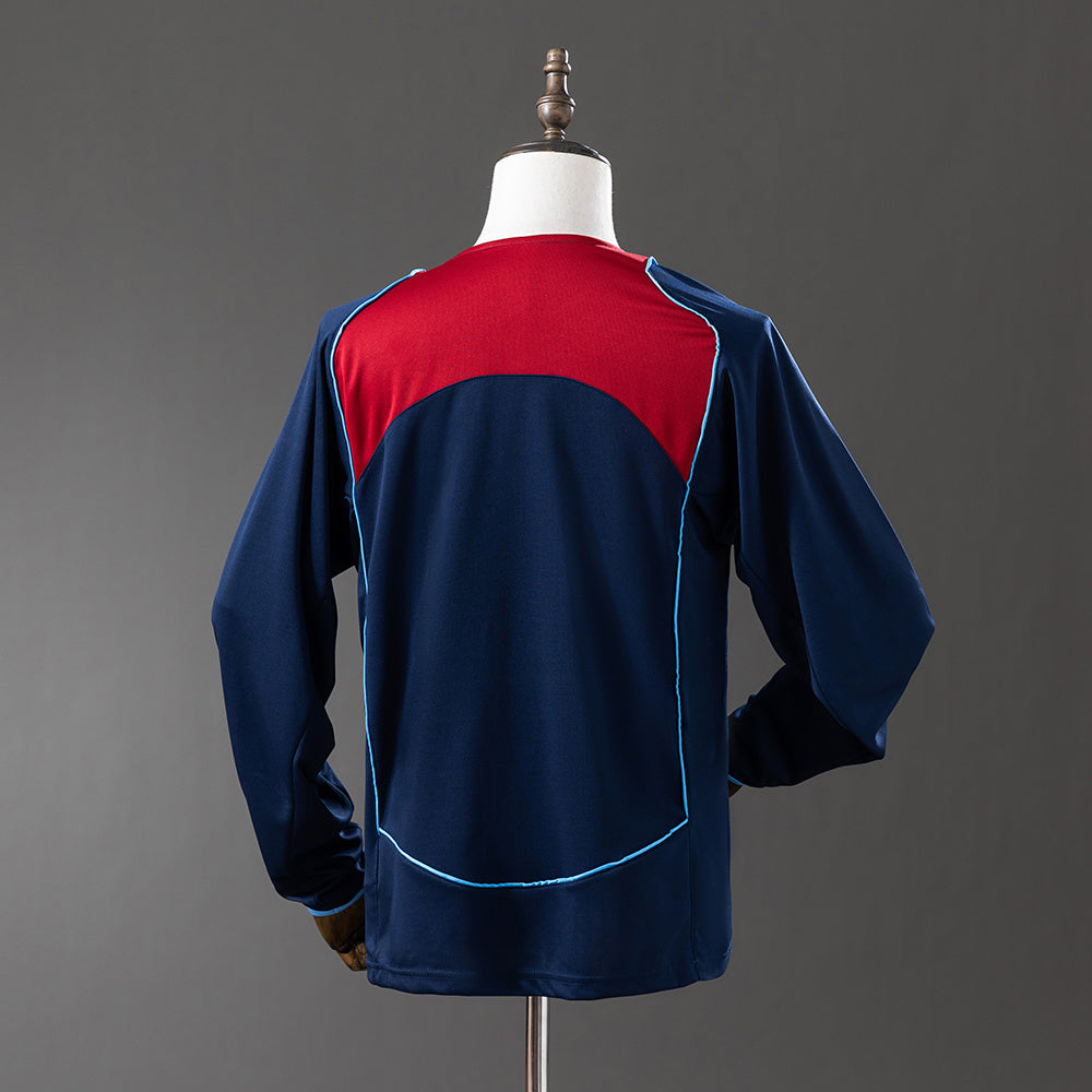Camiseta retro Atlético de Madrid 2004/05 segunda equipación manga larga detalle – Cortita y al Pie