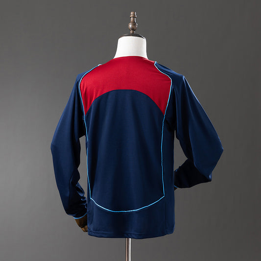 Camiseta retro Atlético de Madrid 2004/05 segunda equipación manga larga detalle – Cortita y al Pie