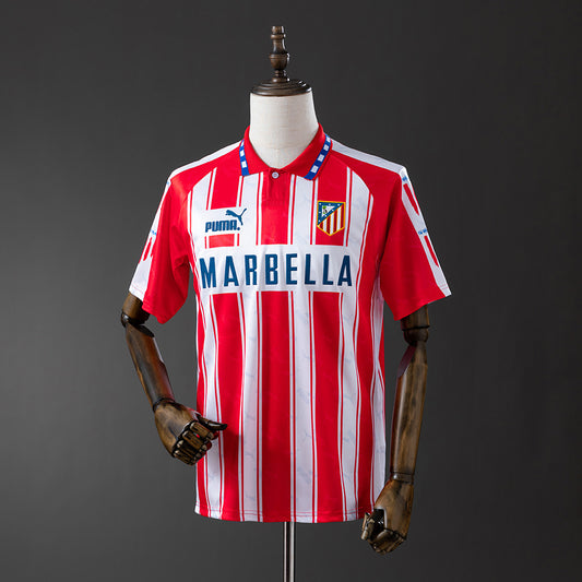 Camiseta retro Atlético de Madrid 1994/95 primera equipación doblete Liga Copa Aragones – Cortita y al Pie