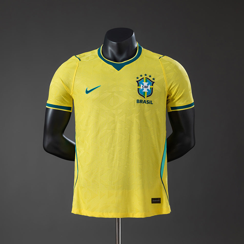 Camiseta Brasil Mundial 2026 primera equipación versión jugador amarilla verde Canarinha – Cortita y al Pie
