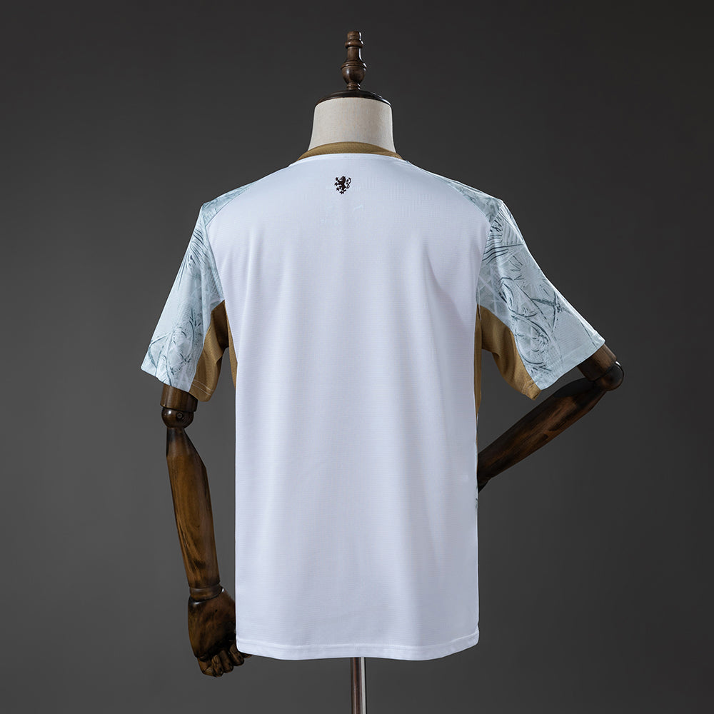 Camiseta República Checa Mundial 2026 segunda equipación versión fan blanca detalle – Cortita y al Pie