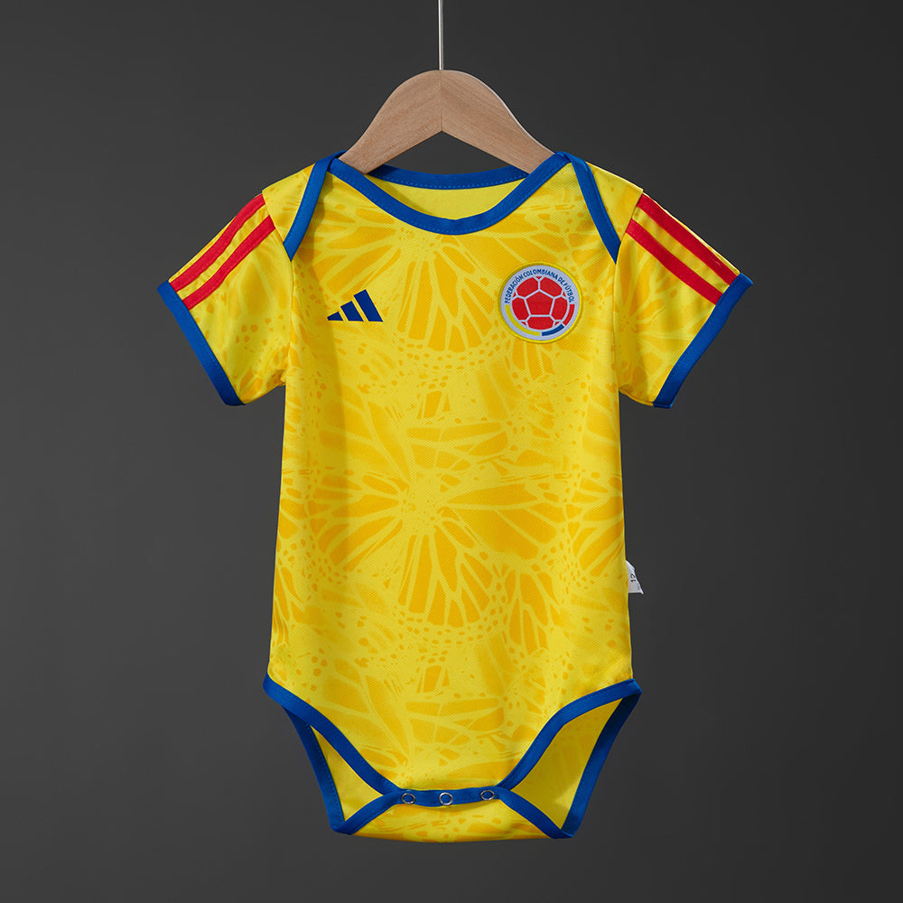 Body Colombia Mundial 2026 primera equipación versión bebé amarilla – Cortita y al Pie