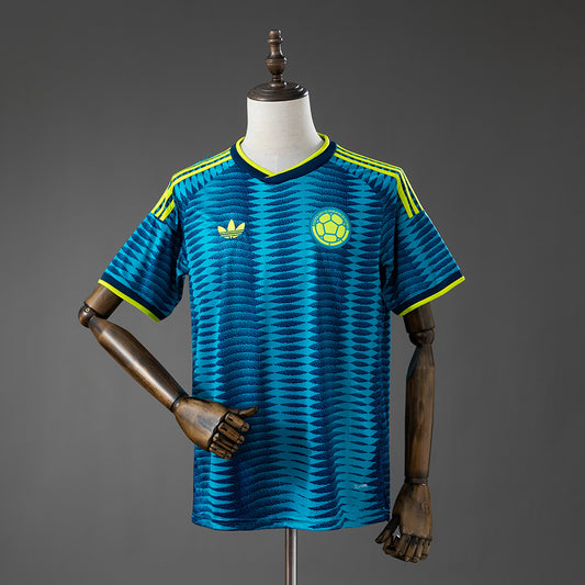 Camiseta Colombia Mundial 2026 segunda equipación versión fan azul – Cortita y al Pie
