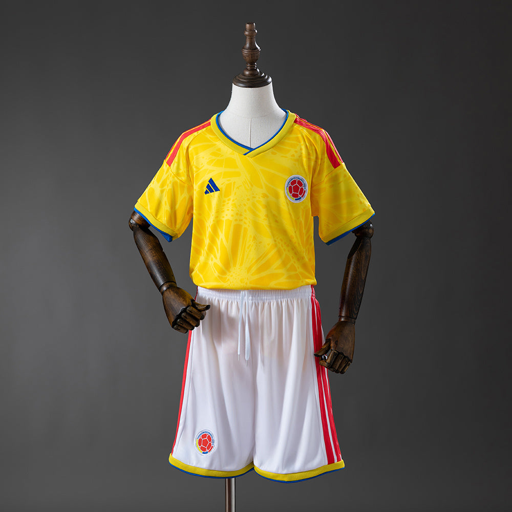 Camiseta Colombia Mundial 2026 primera equipación versión niño amarilla – Cortita y al Pie