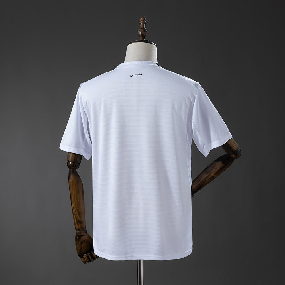 Camiseta Egipto Mundial 2026 segunda equipación versión fan blanca detalle – Cortita y al Pie