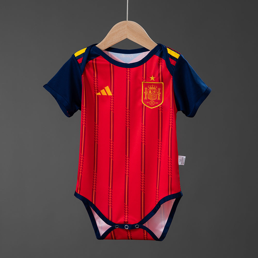 Body España Mundial 2026 primera equipación versión bebé roja La Roja – Cortita y al Pie