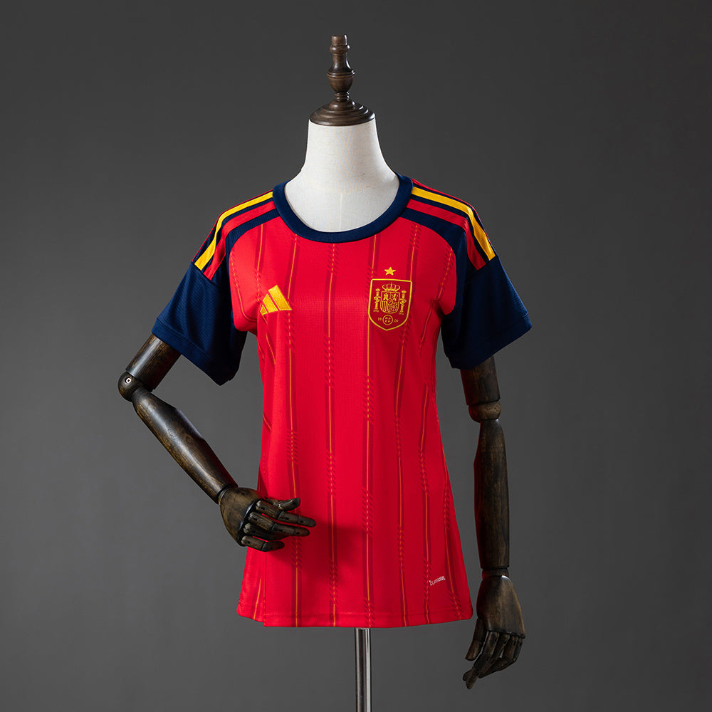 Camiseta España Mundial 2026 primera equipación versión fan mujer roja – Cortita y al Pie
