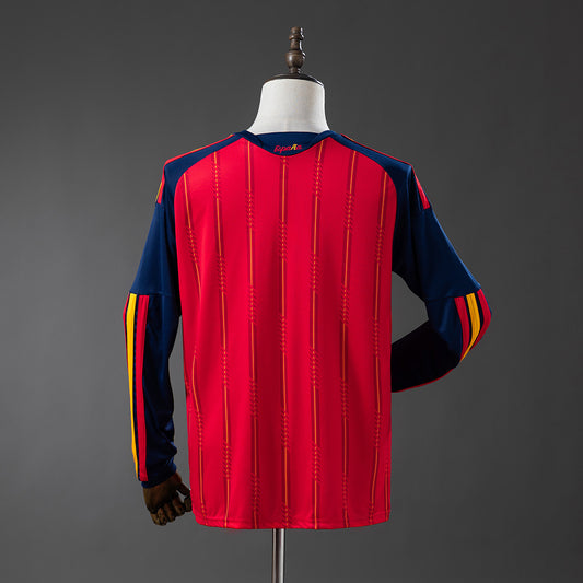 Camiseta España Mundial 2026 primera equipación versión fan manga larga detalle – Cortita y al Pie