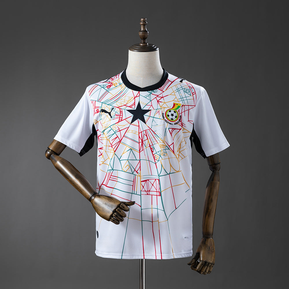 Camiseta Ghana Mundial 2026 primera equipación versión fan blanca – Cortita y al Pie