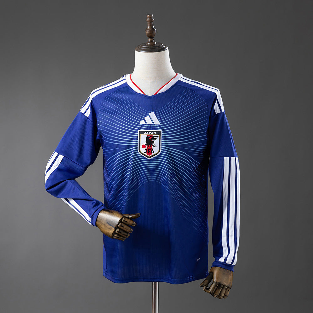 Camiseta Japón Mundial 2026 segunda equipación versión fan manga larga blanca – Cortita y al Pie