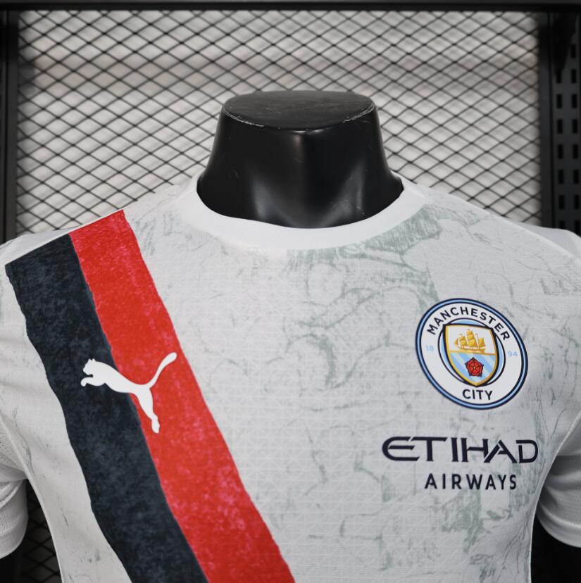 Camiseta Manchester City 2025/26 segunda equipación versión jugador vista trasera – Cortita y al Pie