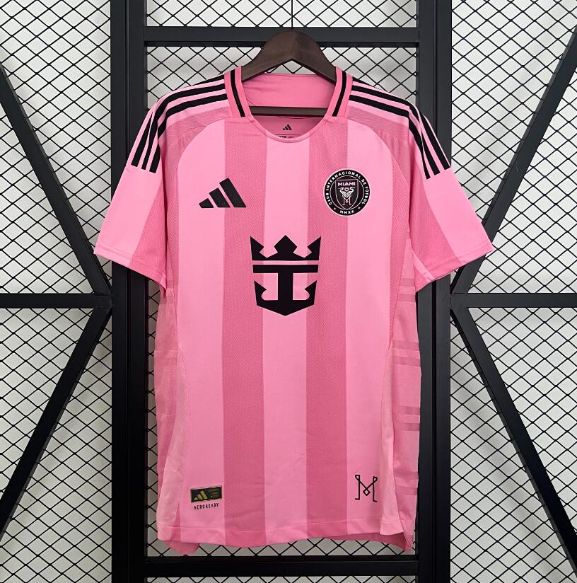 Camiseta Inter Miami 2025/26 primera equipación versión fan rosa negra Messi MLS – Cortita y al Pie