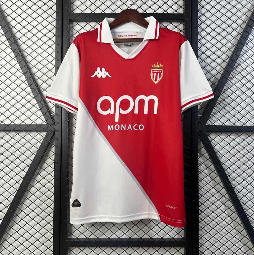 Camiseta AS Mónaco 2025/26 primera equipación versión fan roja blanca Ligue 1 – Cortita y al Pie