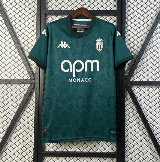Camiseta AS Mónaco 2025/26 tercera equipación versión fan blanca negra Ligue 1 – Cortita y al Pie