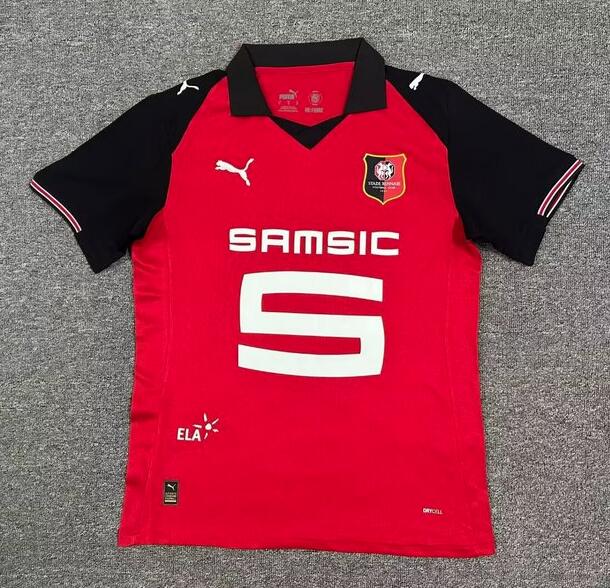 Camiseta Rennes 2025/26 primera equipación versión fan roja negra Ligue 1 – Cortita y al Pie