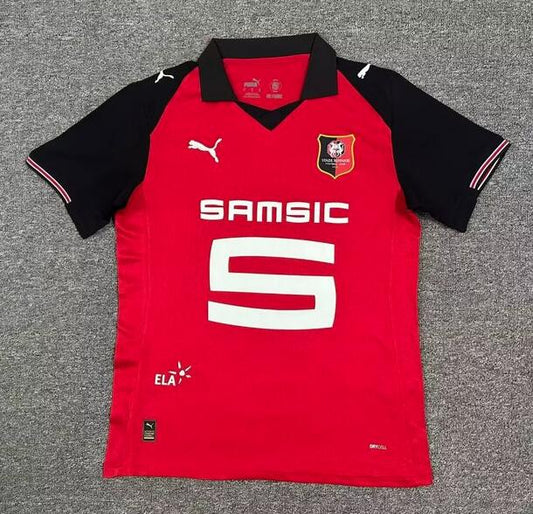 Camiseta Rennes 2025/26 primera equipación versión fan roja negra Ligue 1 – Cortita y al Pie