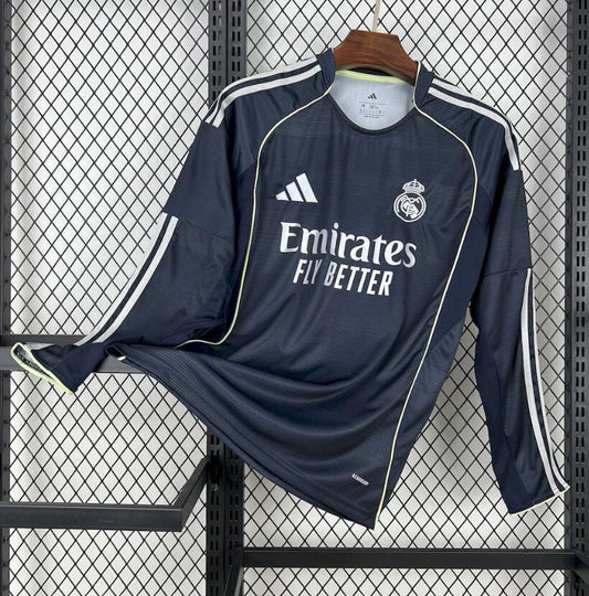 Camiseta Real Madrid 2025/26 segunda equipación versión fan manga larga morada – Cortita y al Pie